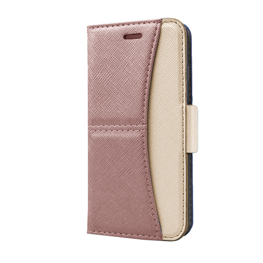 Two-Tone PU & Leather Flip Phone Case