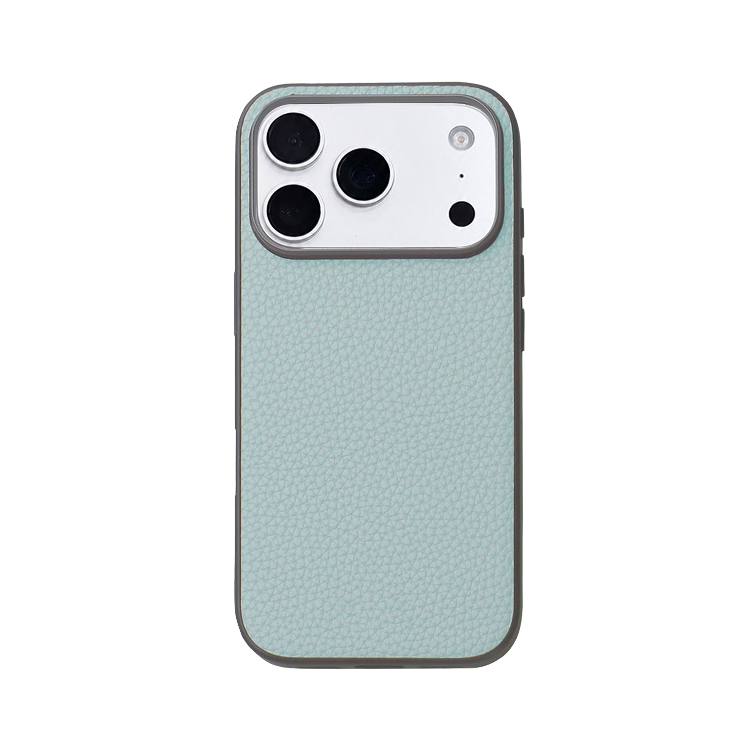 Triwood Tech premium PU leather texture iPhone case with soft TPU edges in pink, beige, yellow, purple, olive and light blue