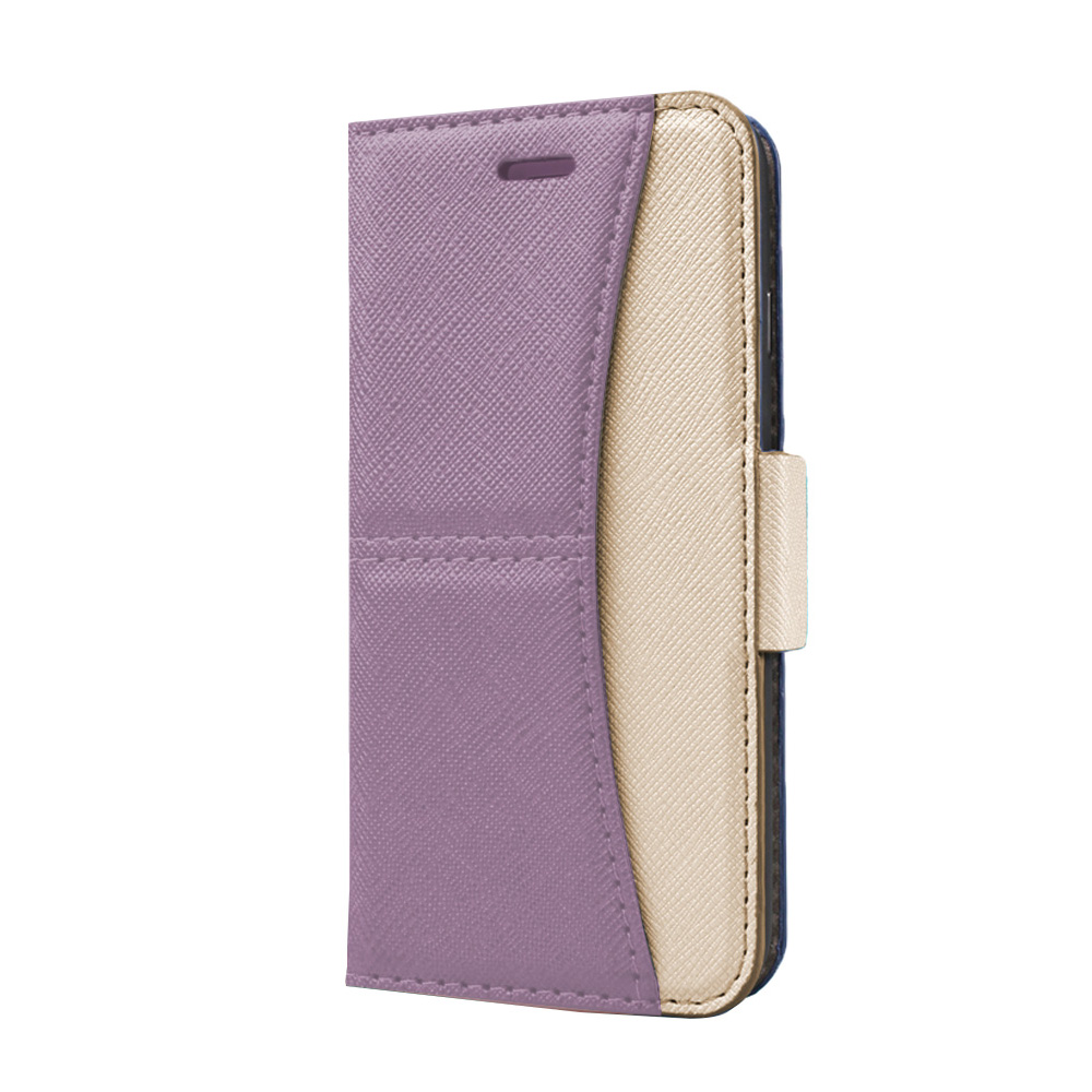 Two-Tone PU & Leather Flip Phone Case
